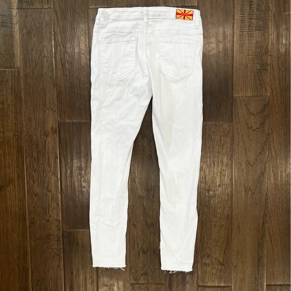 Machine Slightly Distressed White Jeans - Picture 6 of 11